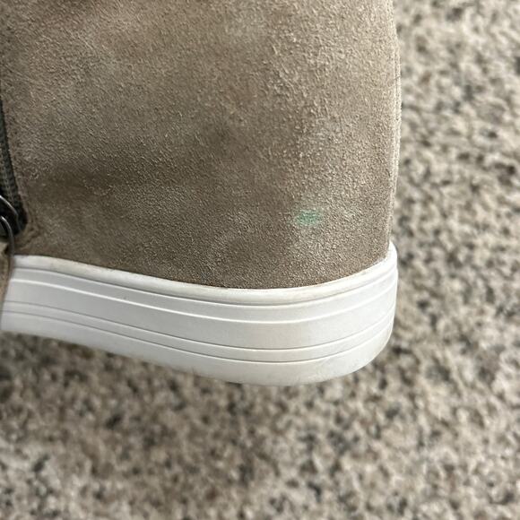 Caslon Wedge Ankle Boots Size 8 Sherpa Lined Water Resistant Tan Platform - Picture 7 of 7